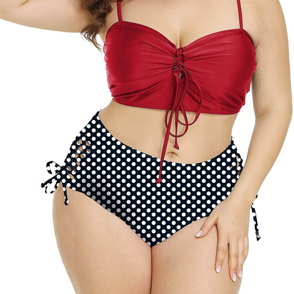 Two Piece Retro Vintage Swimsuit by Satinior